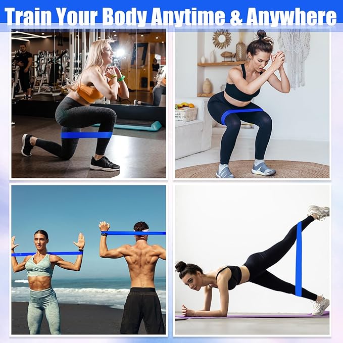 Deekin 20 Pcs Resistance Bands Resistance Loop Exercise Bands Exercise Equipment Elastic Drap Ring for Women and Men Home Fitness, Gym, Yoga