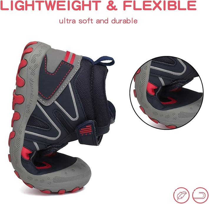 Mishansha Kids Water Resistant Hiking Boots, Boys Girls Anti Collision Anti-Skid Athletic Outdoor Adventure Trekking Shoes