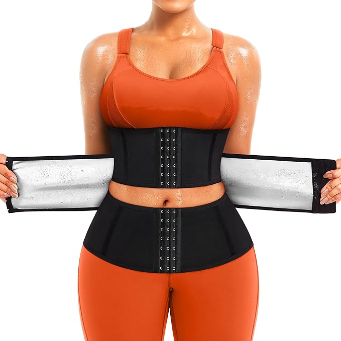 TrainingGirl Waist Trainer for Women Belly Working Out Trimmer Corset Sauna Sweat Belt Band Stomach Wrap Body Shaper Fajas