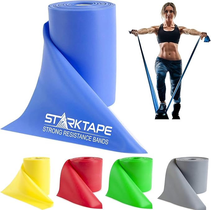 Resistance Bands Professional 8,16, 25, 50 Yards Bulk Rolls. Latex-Free Elastic Physical Therapy Band. No Scent, No Powder - Perfect for Home Exercise, Yoga, Pilates, Gym, Rehab, Workout