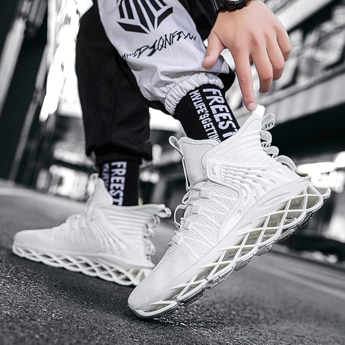 Hello MrLin Men's Running Shoes Non Slip Athletic Tennis Walking Blade Type Sneakers Hip Hop