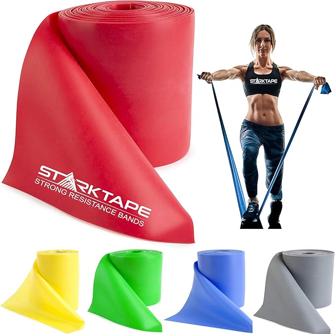 Resistance Bands Professional 8,16, 25, 50 Yards Bulk Rolls. Latex-Free Elastic Physical Therapy Band. No Scent, No Powder - Perfect for Home Exercise, Yoga, Pilates, Gym, Rehab, Workout