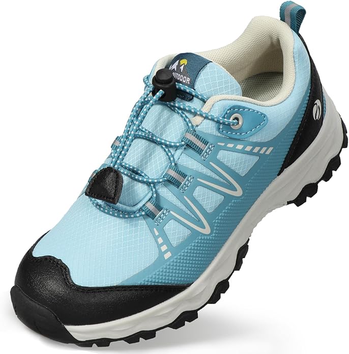 UOVO Boys Girls Hiking Shoes Kids Waterproof Running Trail Fashion Sneakers Breathable Lightweight Non-Slip Outdoor Walking Sports Shoe(Little/Big Kids)