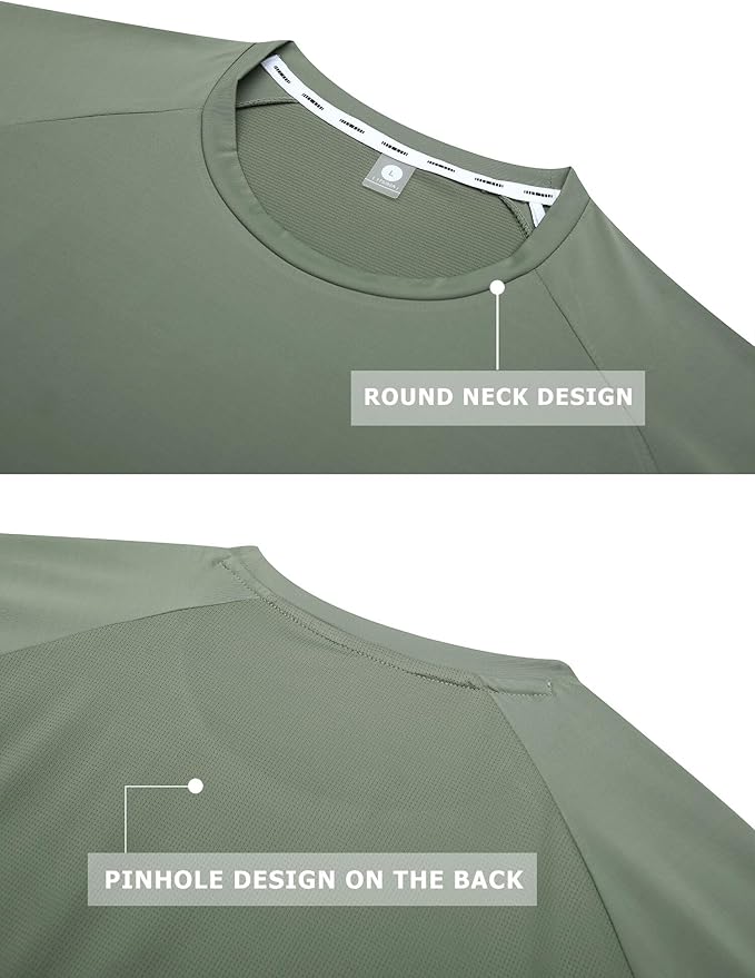 Moisture Wicking Quick Dry Soft Pickleball Workout Hiking Camping Running Shirts for Men Outdoor Sports