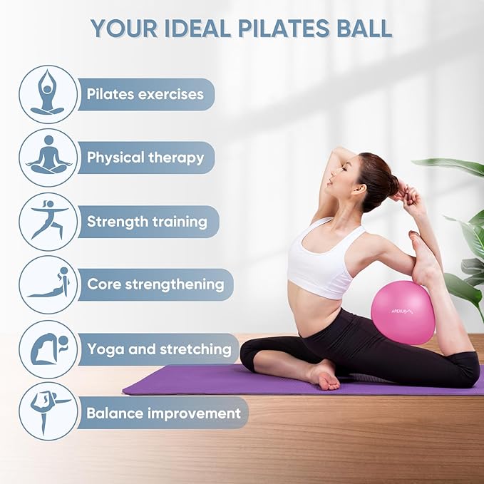 APEXUP Yoga & Pilates Ball - Anti Slip Heavy Duty Gym Ball for Fitness, Balance & Core Workout