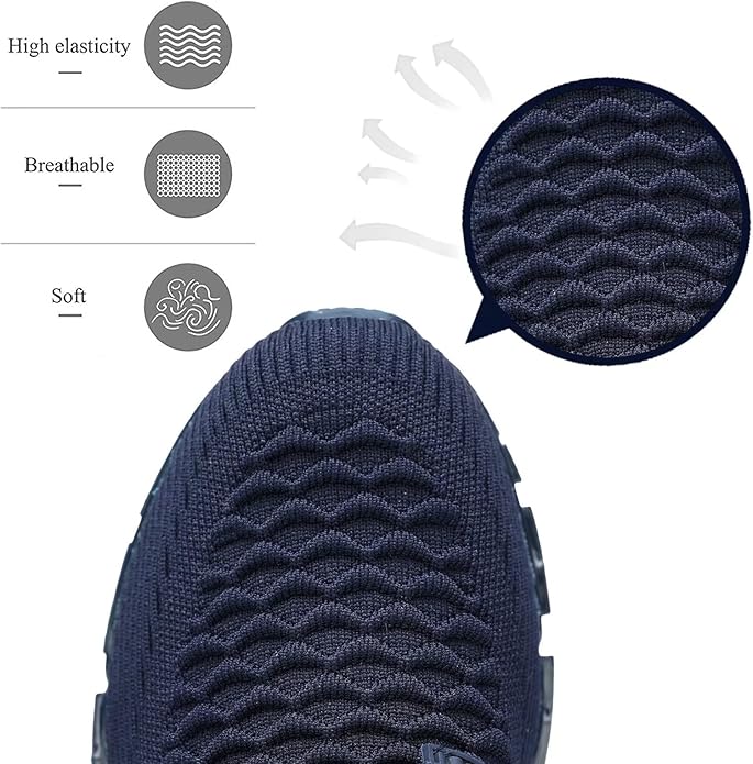 Men's Slip on Walking Running Shoes Blade Tennis Casual Fashion Sneakers Comfort Non Slip Work Sport Athletic Trainer