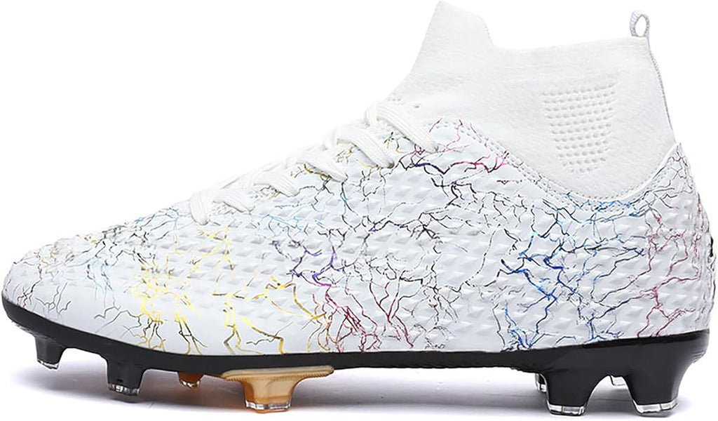 Men's Soccer Shoes High-Top Soccer Cleats Outdoor Breathable Athletic Professional Spikes Youth Boys Football Shoes Unisex