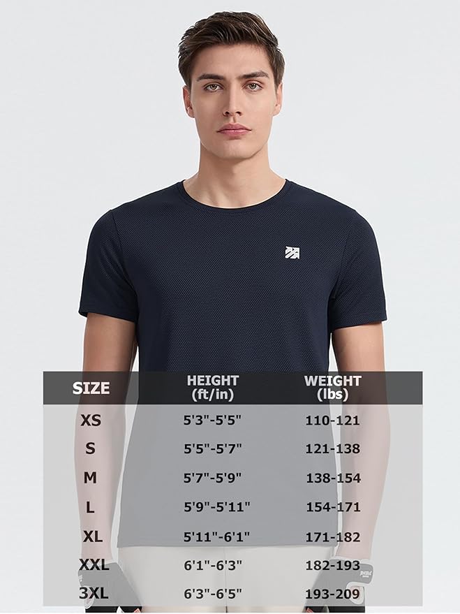 Moisture Wicking Quick Dry Soft Pickleball Workout Hiking Camping Running Shirts for Men Outdoor Sports