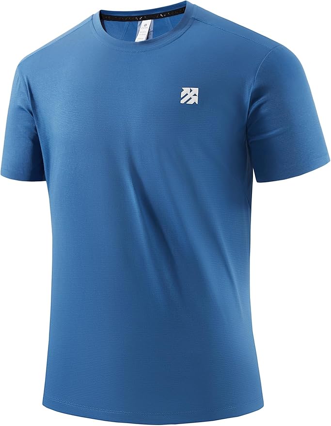 Mens Seamless Workout T-Shirts Lightweight Moisture Wicking Running Hiking Camping Tennis Pickleball Shirts for Men