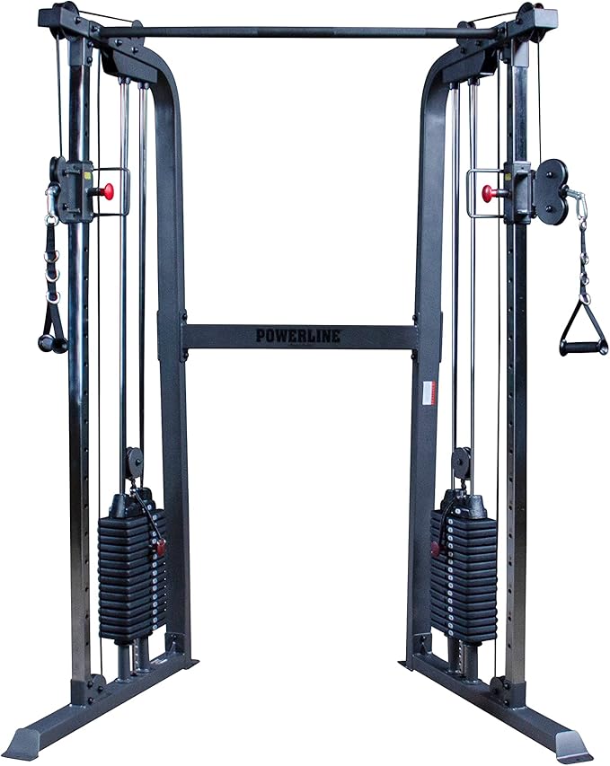 Body-Solid Powerline Cable Crossover Exercise Machine for Home & Commercial Gym, Functional Training Center with Dual Weights Stack for Cable Workout