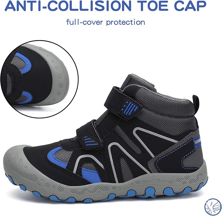 Mishansha Kids Water Resistant Hiking Boots, Boys Girls Anti Collision Anti-Skid Athletic Outdoor Adventure Trekking Shoes