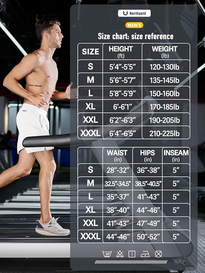 NORTHYARD Men's Running Athletic Shorts 5"/ 7"/ 9" Workout Gym Short Tennis Quick Dry Active Sport Hiking Basketball