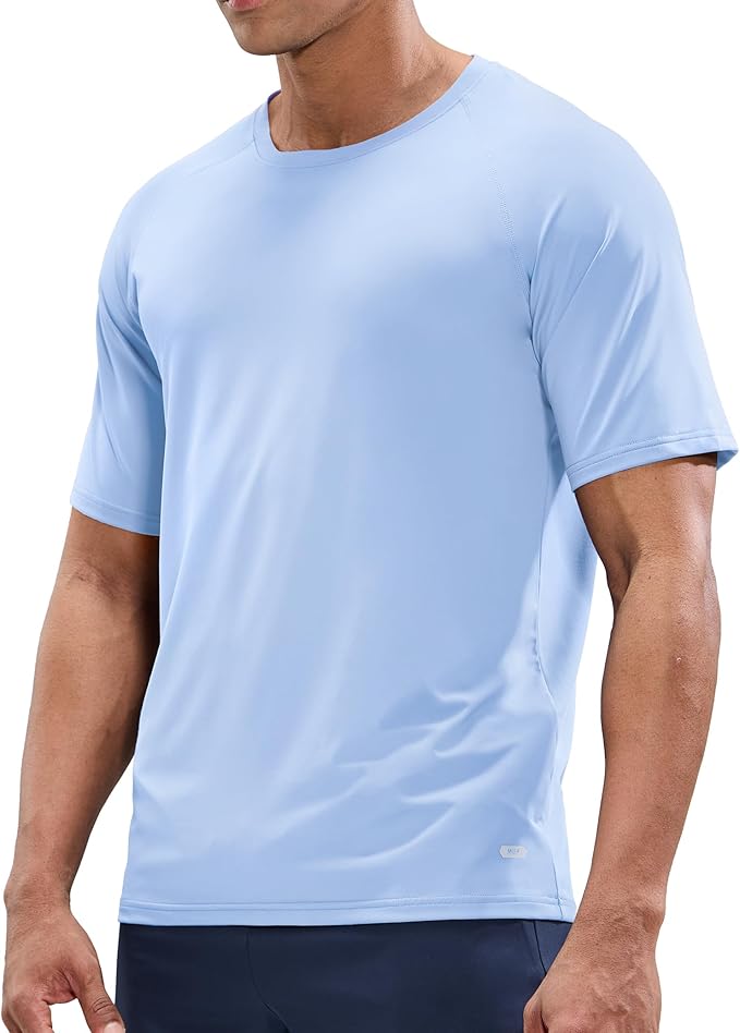 MIER Men's Dry Fit Workout T-Shirts Athletic Running Tee Short Sleeve Crew Neck Gym Tops, Polyester, Moisture Wicking