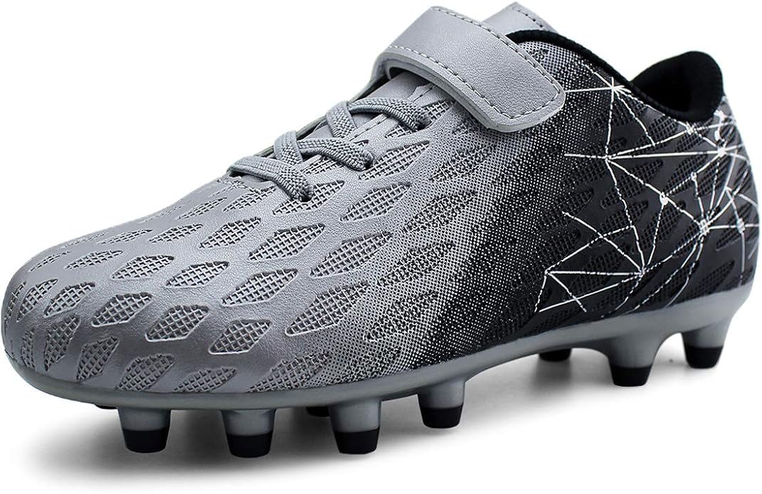 brooman Kids Firm Ground Soccer Cleats Boys Girls Athletic Outdoor Football Shoes