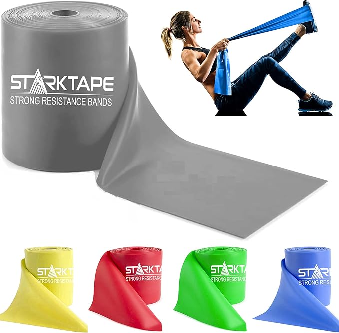 Resistance Bands Professional 8,16, 25, 50 Yards Bulk Rolls. Latex-Free Elastic Physical Therapy Band. No Scent, No Powder - Perfect for Home Exercise, Yoga, Pilates, Gym, Rehab, Workout