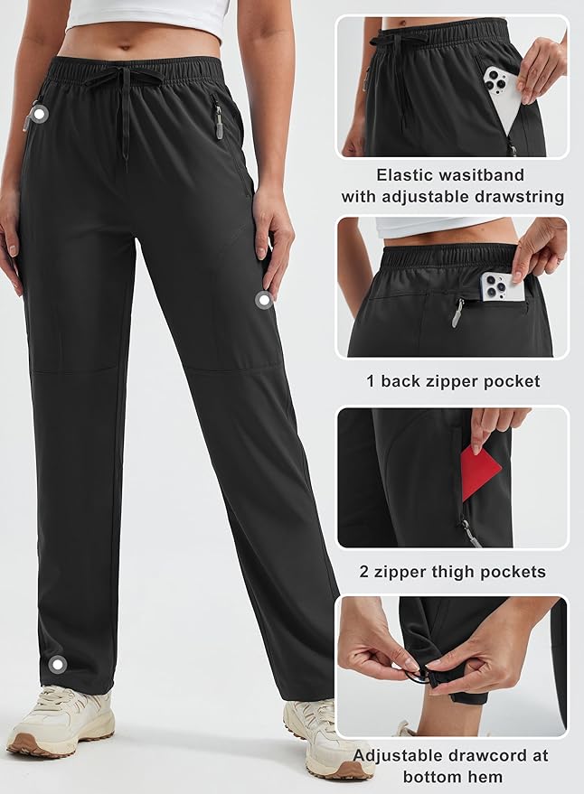 Libin Women's Hiking Pants Lightweight Quick Dry Cargo Pants Casual Safari Work Travel Clothes Petite/Regular/Tall