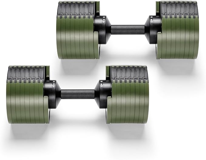 NÜOBELL® Adjustable Dumbbell Set, 5-50 LB or 5-80 LB, Easy Twist 2024-25 Model, All-In-One Weights Set (Pair) for Home, Original Manufacturer