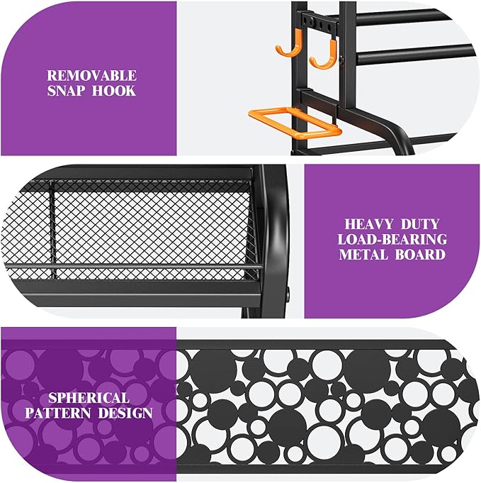 Dumbbell Rack, VOPEAK Weight Rack for Home Gym, Home Gym Storage Rack for Yoga Mat Kettlebells and Strength Training Equipment, Weight Storage Rack for Dumbbells with Wheels