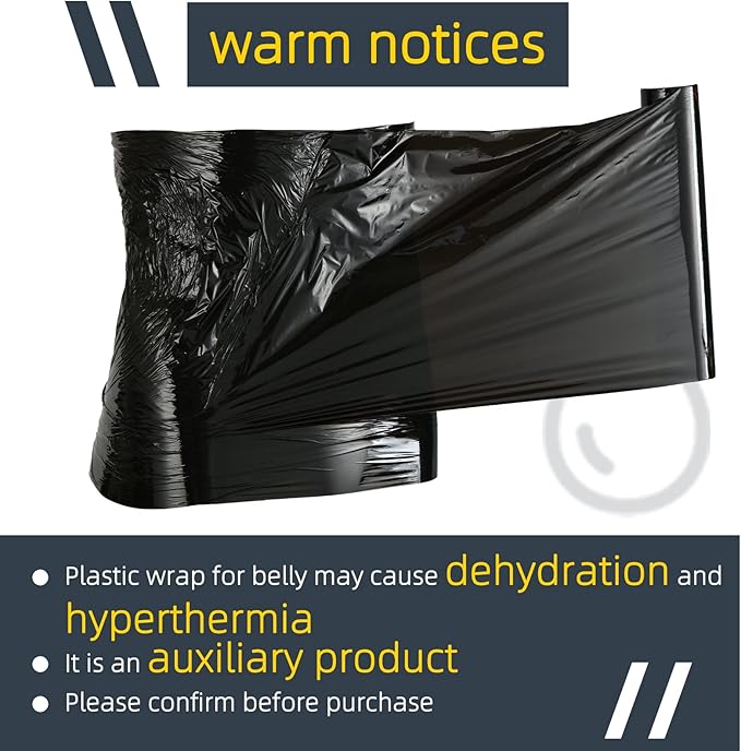 60 Meters Black Osmotic Plastic Body Wrap, Workout and Sweat Enhancer Stomach Wrap Body Wrap Film Applicator Power Wrap(1 Roll)