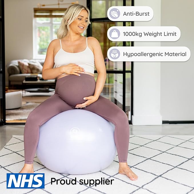 BABYGO® Birthing Ball for Pregnancy & Labor + Our Award Winning Book - Exercise, Birth & Recovery Plan, 5X Stronger Than a Yoga Ball with Eco Friendly Material
