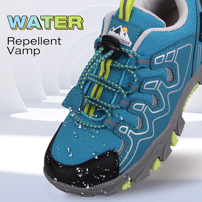 Boys Girls Hiking Trail Shoes Waterproof Slip Resistant Outdoor Trekking Walking Running Sneakers(Little/Big Kids)