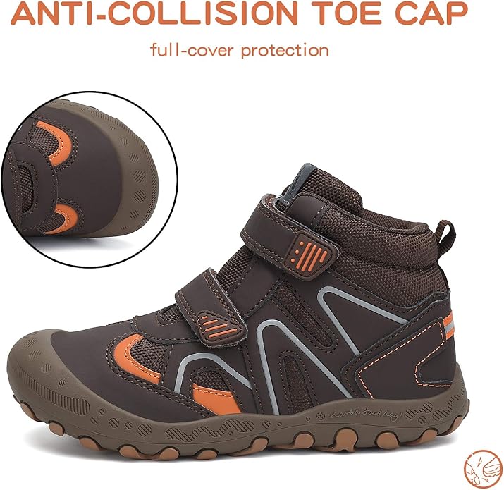 Mishansha Kids Water Resistant Hiking Boots, Boys Girls Anti Collision Anti-Skid Athletic Outdoor Adventure Trekking Shoes