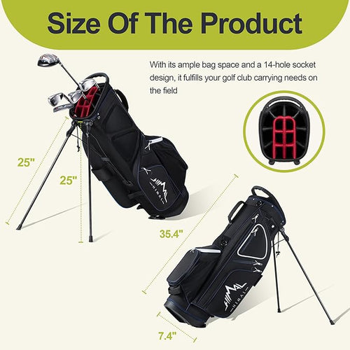14 Way Golf Stand Bag, Golf Bags for Men with Stand, Top Dividers Ergonomic with 10 Pockets