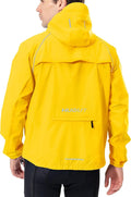 Men's Cycling Running Rain Jacket Lightweight Waterproof Biking Hiking Windbreaker Raincoat Reflective Packable