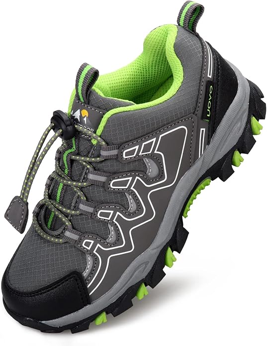 Boys Girls Hiking Trail Shoes Waterproof Slip Resistant Outdoor Trekking Walking Running Sneakers(Little/Big Kids)