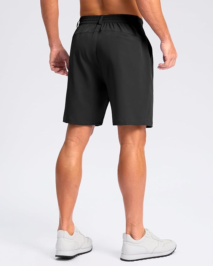 Pudolla Men's Casual Shorts 7"/9" Lightweight Golf Shorts with 3 Pockets Stretch Quick Dry Comfy Work Shorts