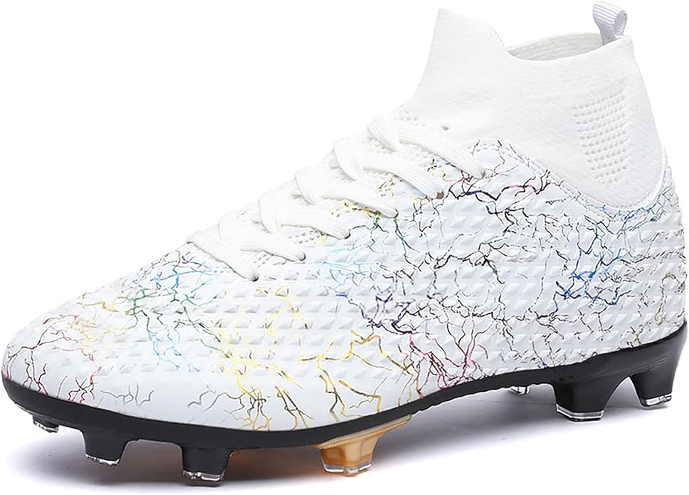 Men's Soccer Shoes High-Top Soccer Cleats Outdoor Breathable Athletic Professional Spikes Youth Boys Football Shoes Unisex