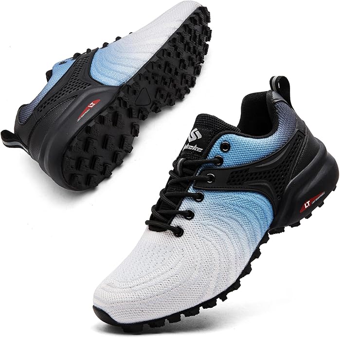 Men's Trail Running Shoes Lightweight Breathable Walking Hiking Sneakers Outdoor Athletic Tennis Cross Training Shoes