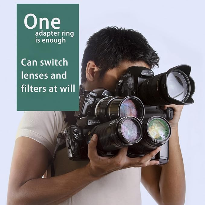 58mm Lens to 67mm Camera Lens Adapter 58mm to 67mm Step Up Ring Adapter Ring for All Brands of UV ND CPL, with Premium Lens Wiping Cloth 2 Pack (58mm-67mm)