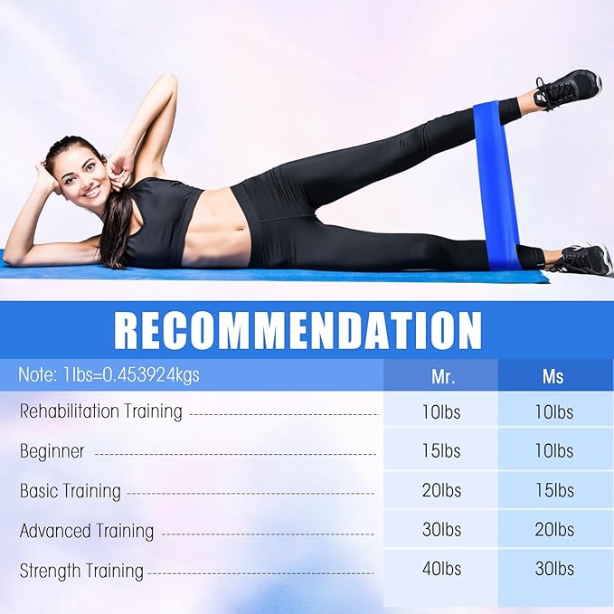 Deekin 20 Pcs Resistance Bands Resistance Loop Exercise Bands Exercise Equipment Elastic Drap Ring for Women and Men Home Fitness, Gym, Yoga
