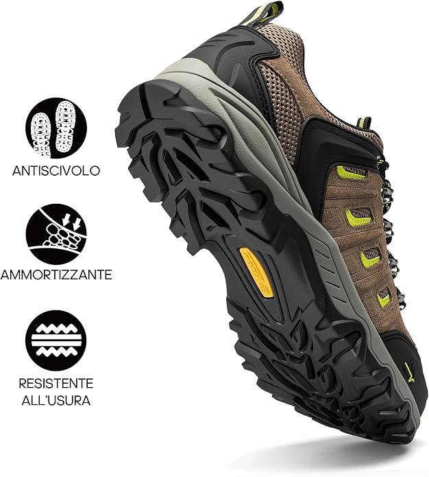 NORTIV 8 Men's Waterproof Hiking Shoes Leather Low-Top Hiking Shoes for Outdoor Trailing Trekking Camping Walking Quest