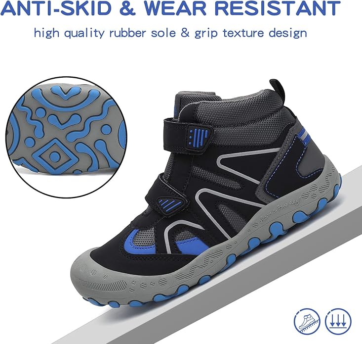 Mishansha Kids Water Resistant Hiking Boots, Boys Girls Anti Collision Anti-Skid Athletic Outdoor Adventure Trekking Shoes