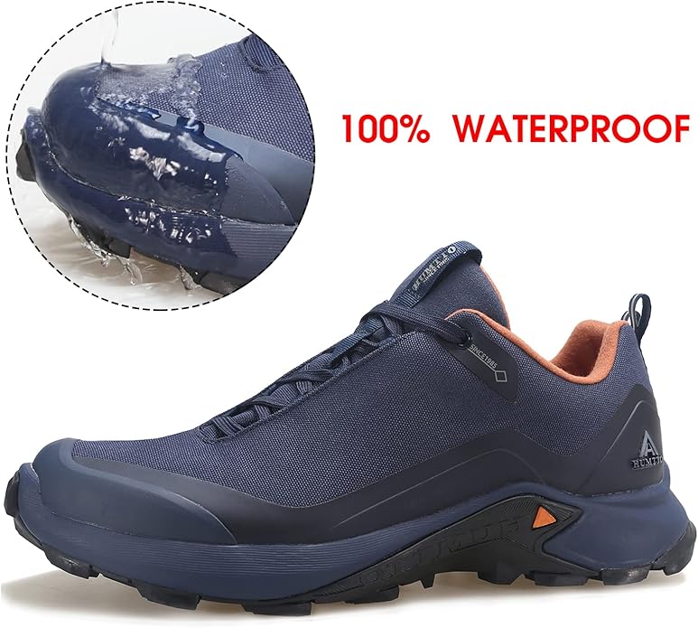 HUMTTO Men's All-Terrain Waterproof Hiking Shoes Lightweight Breathable Trekking Anti Slip Outdoor Trails Shoes