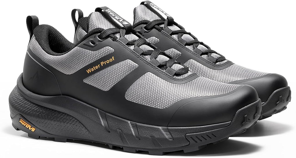 NORTIV 8 Men's Waterproof Hiking Shoes Lightweight Trekking Walking Fashion Sneakers with Arch Support for Camping Tennis Outdoor Training StreamRunner