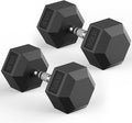 Hex Dumbbell 40-125 lb, Rubber Encased Exercise & Fitness Dumbbells, Hand Weight for Strength Training
