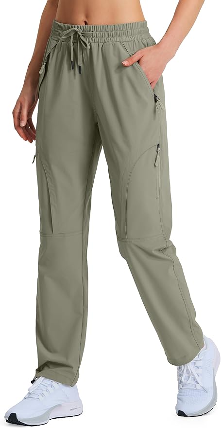 Women's Hiking Pants Quick Dry Lightweight Cargo Pants UPF 50 Water Resistant Zipper Pockets for Golf Travel Work Camping