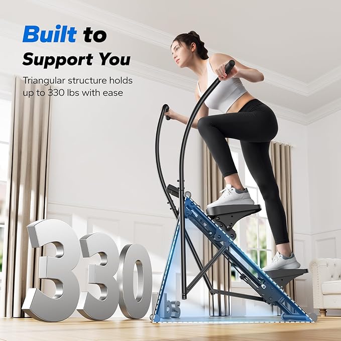 MERACH Stair Stepper for Home Gym Exercise, New Version Vertical Climber Machine for Full-Body Workout, Compact Folding Cardio Exercise Climber with Extended Step Range, Adjustable Handlebar & Pedals