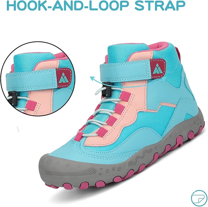 Mishansha Kids Water Resistant Hiking Boots, Boys Girls Anti Collision Anti-Skid Athletic Outdoor Adventure Trekking Shoes