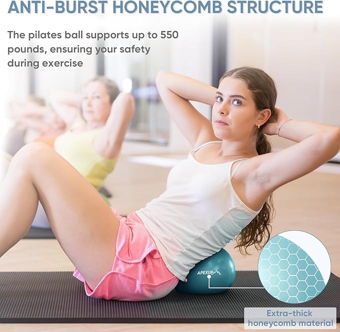 APEXUP Yoga & Pilates Ball - Anti Slip Heavy Duty Gym Ball for Fitness, Balance & Core Workout