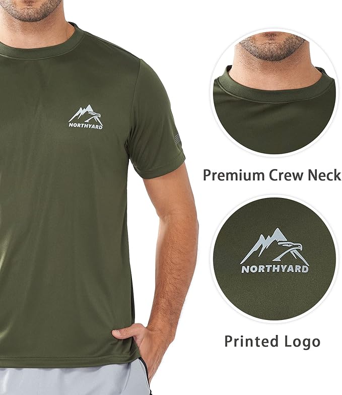 NORTHYARD Men's UPF 50+ Sun Protection Shirts Swim SPF UV Quick Dry Short Sleeve T-Shirts for Athletic Fishing Rash Guard