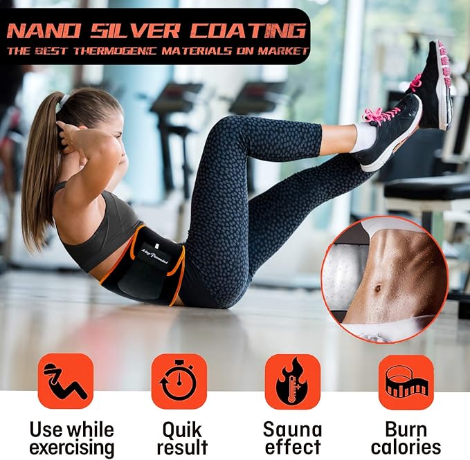 KingPavonini Waist Trimmer for Women & Mens Waist Trainer Sweat Belt Plus Size, Upgraded