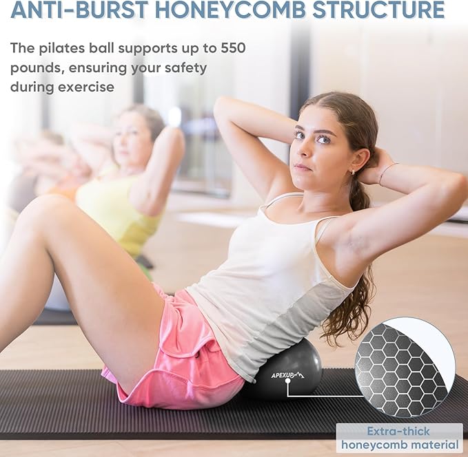 APEXUP Yoga & Pilates Ball - Anti Slip Heavy Duty Gym Ball for Fitness, Balance & Core Workout
