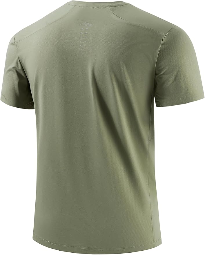 Mens Seamless Workout T-Shirts Lightweight Moisture Wicking Running Hiking Camping Tennis Pickleball Shirts for Men