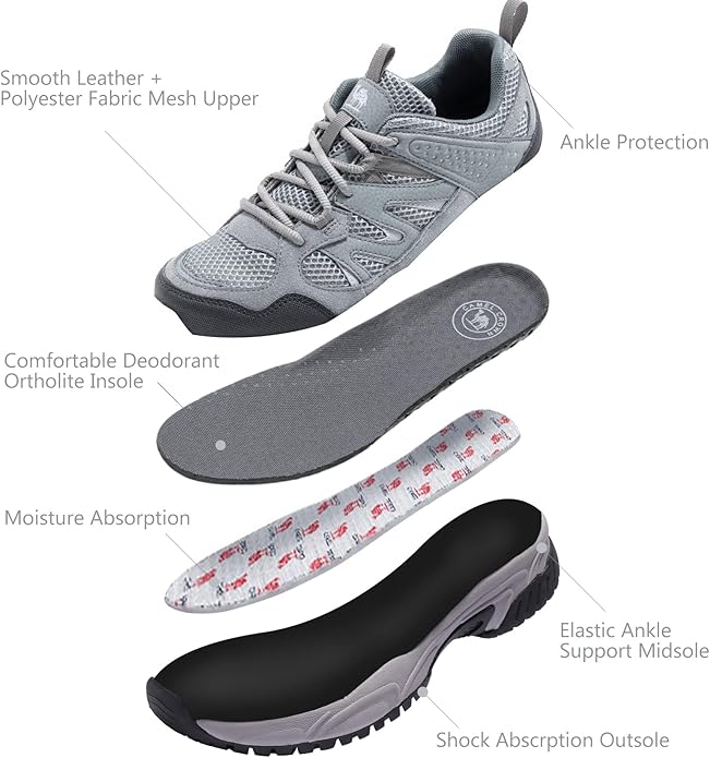 CAMELSPORTS Hiking Shoes Men Lightweight Non-Slip Breathable Sneakers Low Top Walking Shoes for Outdoor Trailing Trekking Walking Climbing