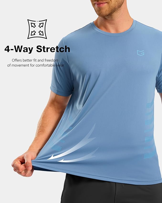 G Gradual Men's Workout Shirts Quick Dry Athletic Running T-Shirts Lightweight Moisture Wicking Short Sleeve Sports Gym Tops
