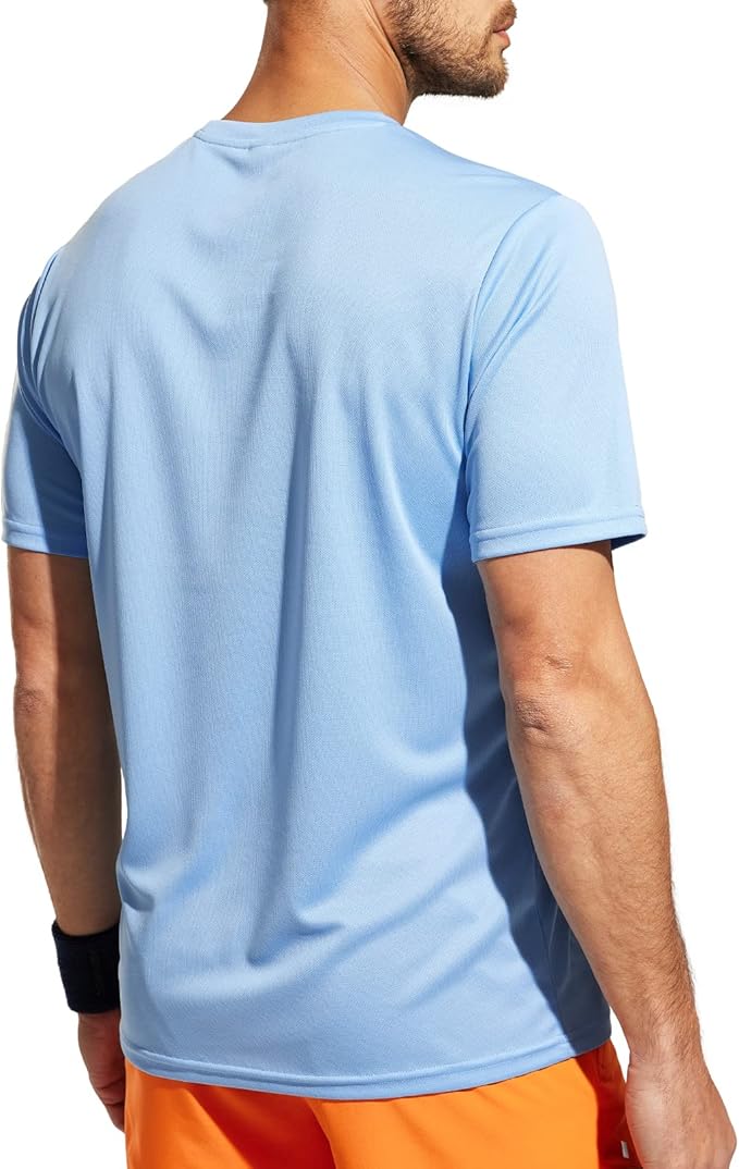 MIER Men's Quick Dry Workout Shirts Moisture Wicking Running Athletic Performance T-Shirts Recycled Polyester Top Tee